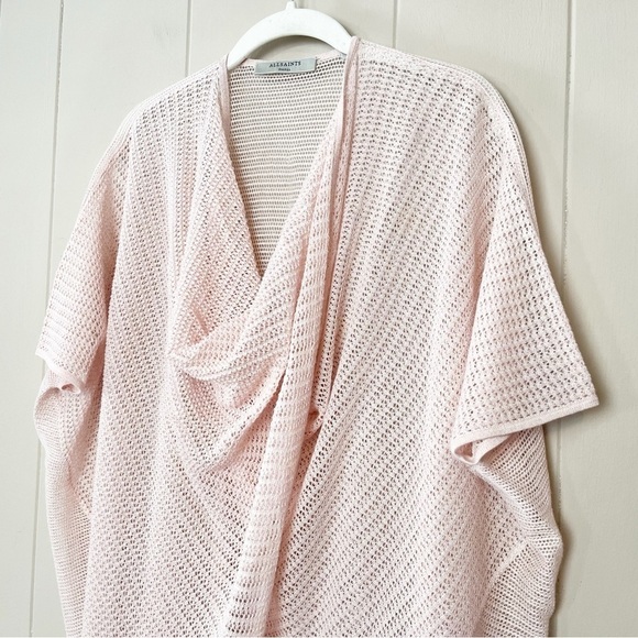 All Saints Itat Twist Tee Small Candy Pink open knit flowy  sheer oversized - Picture 4 of 11